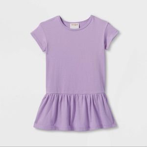 Cat & Jack Toddler Short sleeve knit dress 4T (light purple)